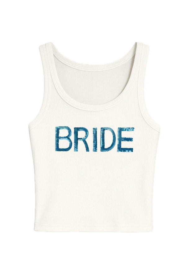 Bride Blue Sequin Tank
