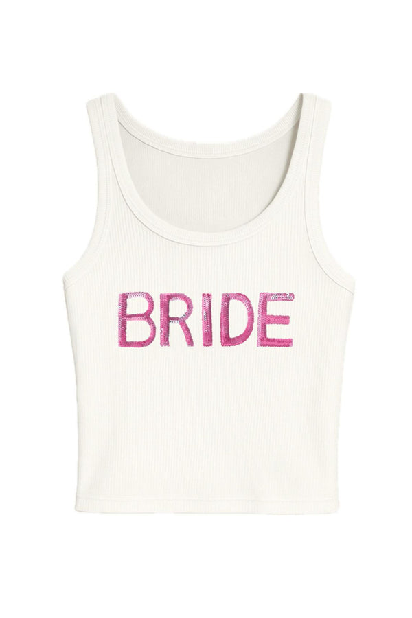 Bride Pink Sequin Tank