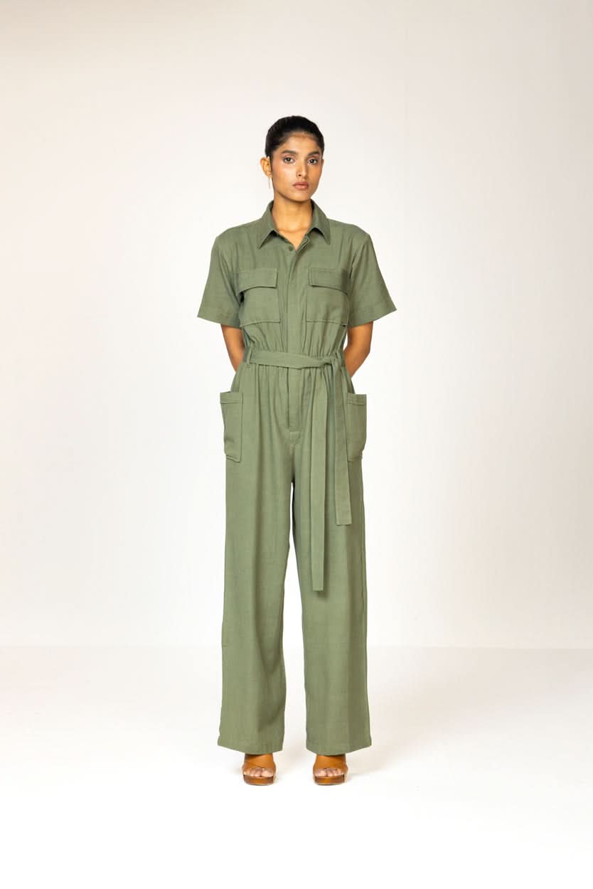 HALF SLEEVE JUMPSUIT – Past Modern