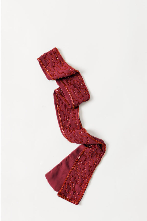 Red Beaded Scarf