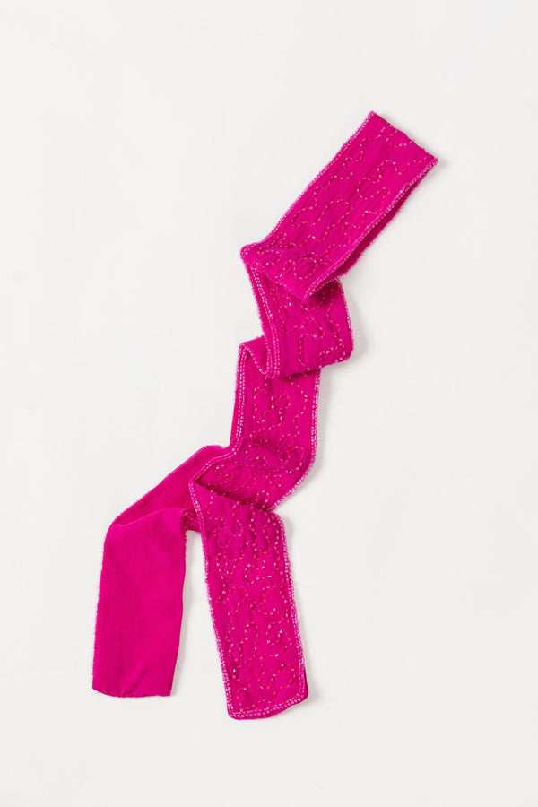 Pink Beaded Scarf