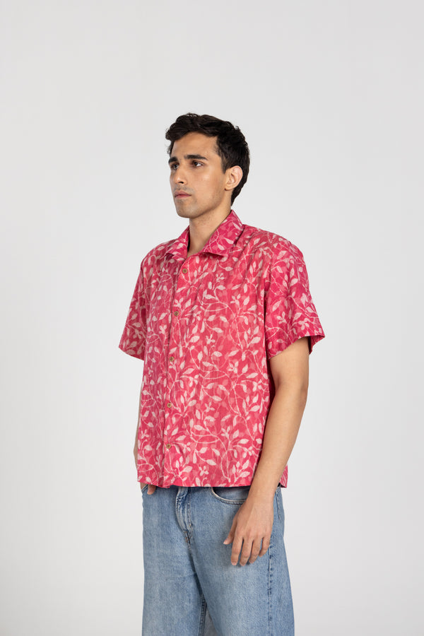 PINK BAGRU HALF SLEEVE SHIRT