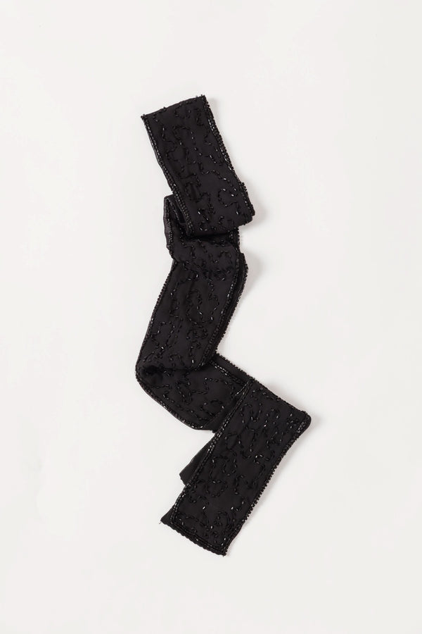 Black Beaded Scarf
