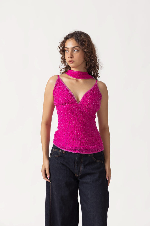 Pink Sequin Top