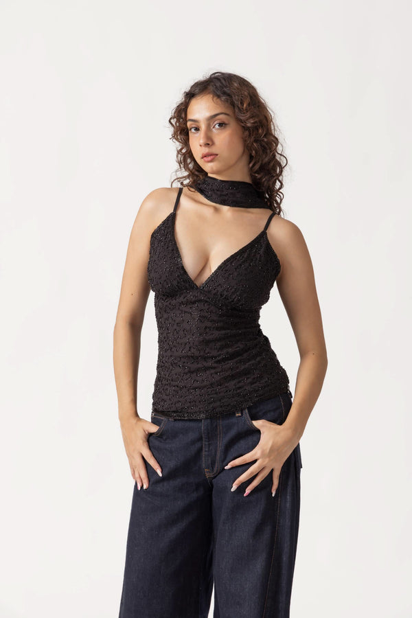 Black Sequin Top