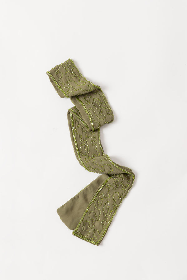 Green Beaded Scarf