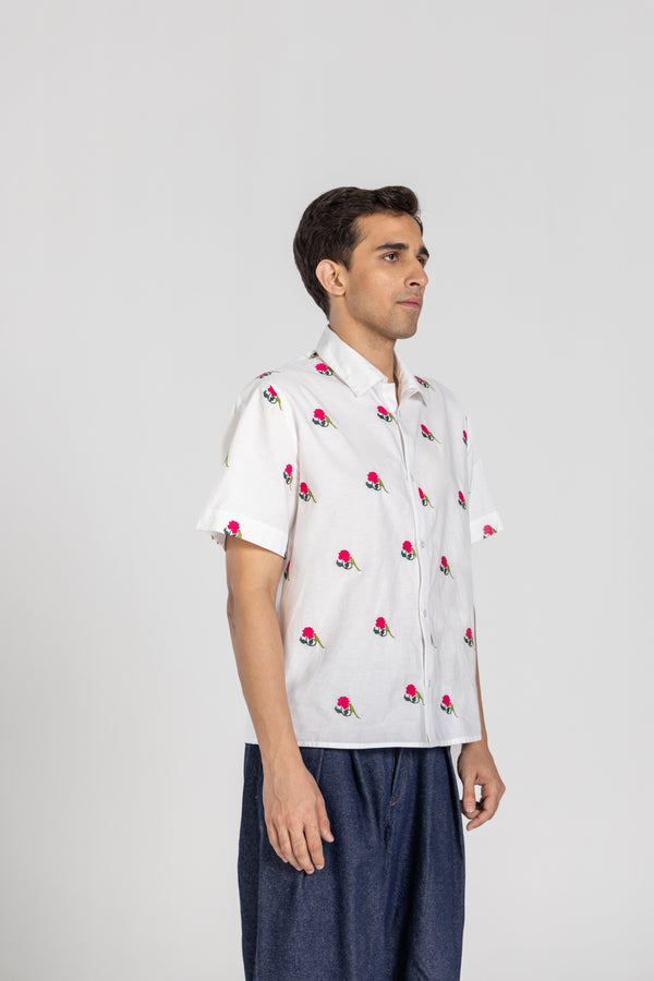 PARROT PEONY HALF SLEEVE SHIRT
