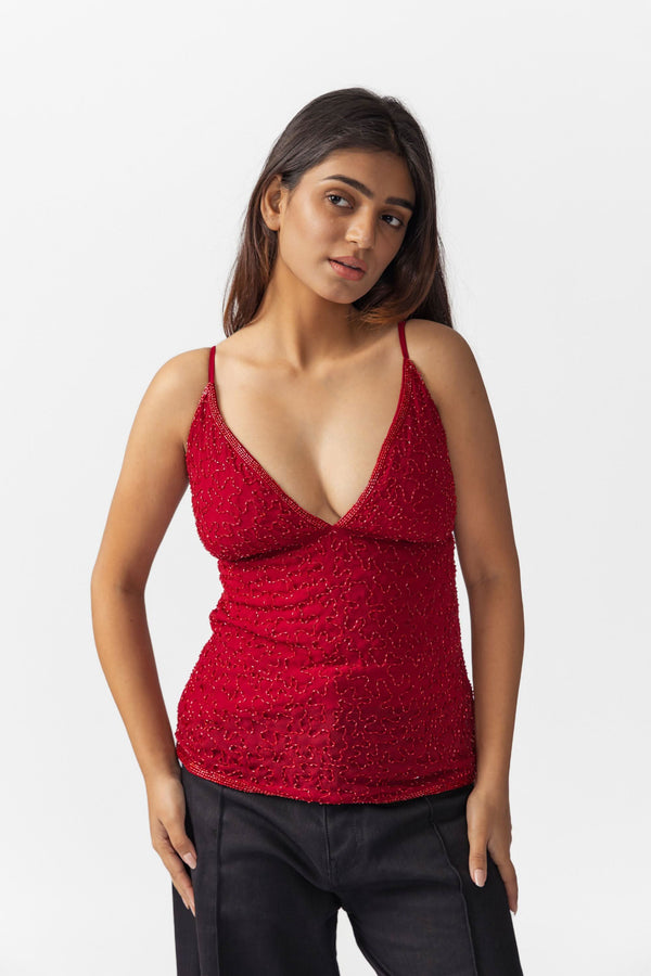 Red Sequin Top