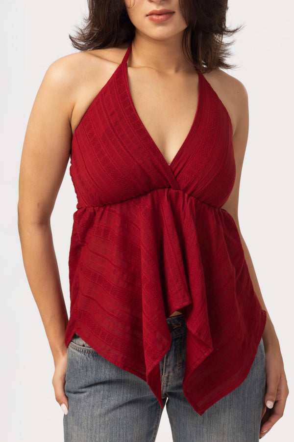 Halter Top With Necktie