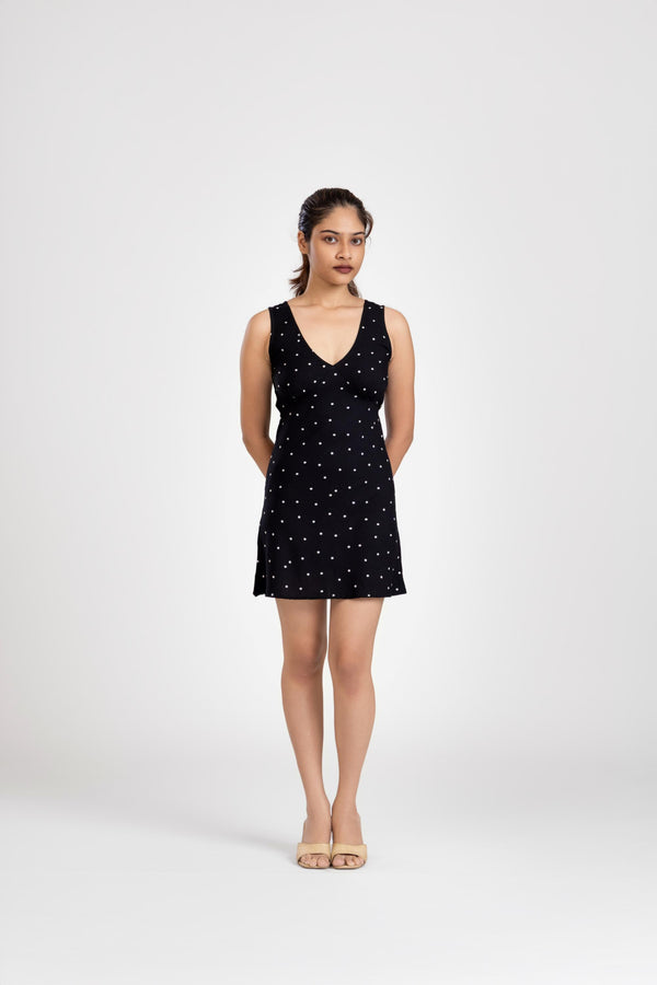 Black Polka Mini Dress