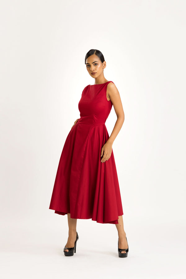 SATIN MIDI DRESS