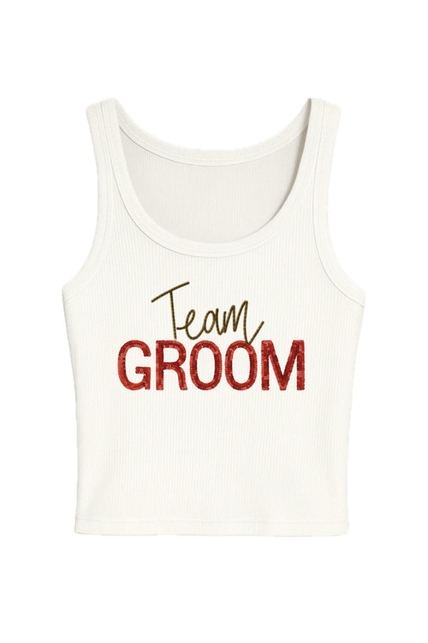 Team Groom Red Sequin