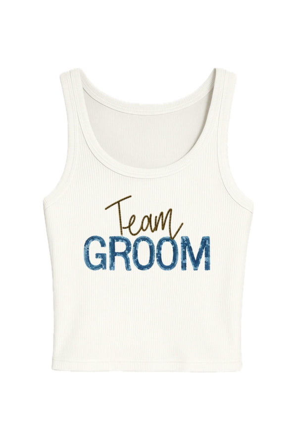 Team Groom Blue Sequin