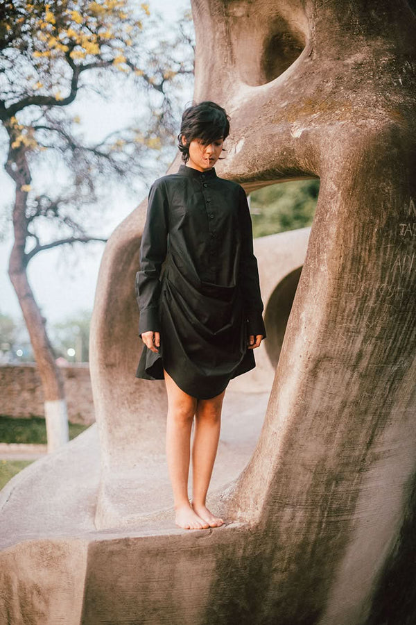 DRAPED NEHRU DRESS